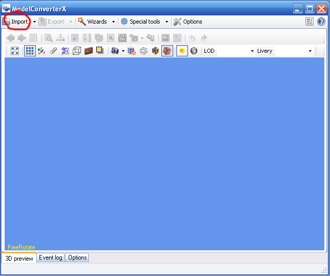 Import option in ModelConverterX