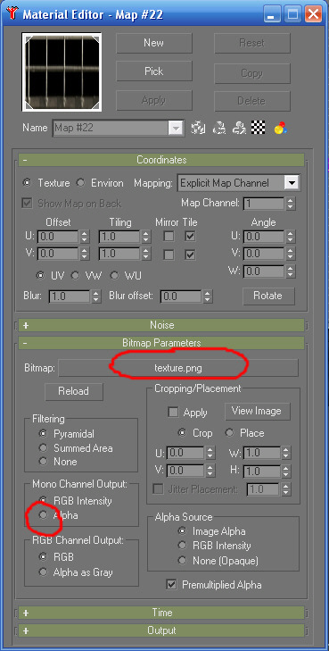 Material Editor in Gmax showing mapping