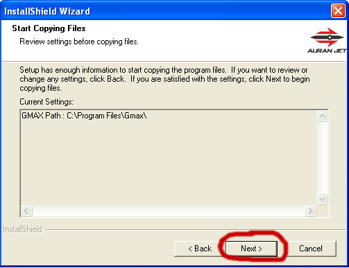 Start copying files dialogue